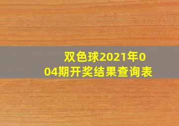 双色球2021年004期开奖结果查询表