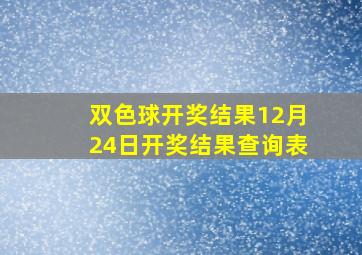 双色球开奖结果12月24日开奖结果查询表