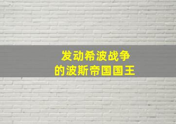 发动希波战争的波斯帝国国王