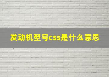 发动机型号css是什么意思