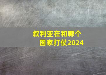 叙利亚在和哪个国家打仗2024