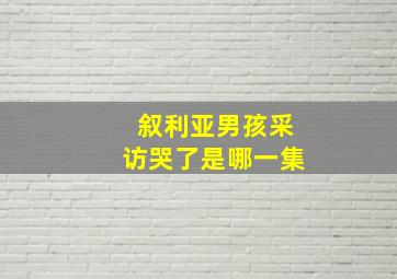 叙利亚男孩采访哭了是哪一集