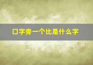 口字旁一个比是什么字