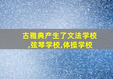 古雅典产生了文法学校,弦琴学校,体操学校