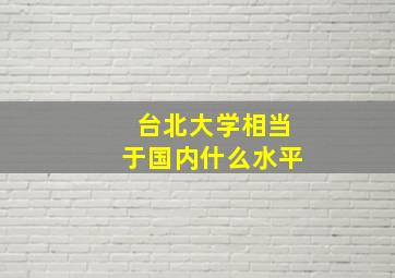 台北大学相当于国内什么水平