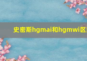 史密斯hgmai和hgmwi区别