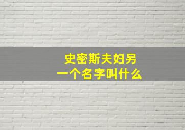 史密斯夫妇另一个名字叫什么