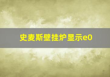 史麦斯壁挂炉显示e0