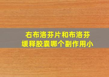 右布洛芬片和布洛芬缓释胶囊哪个副作用小