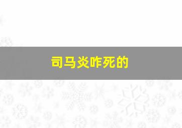 司马炎咋死的