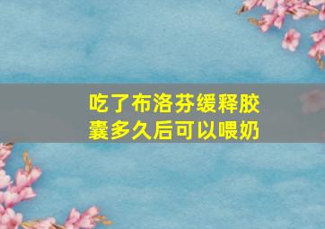 吃了布洛芬缓释胶囊多久后可以喂奶