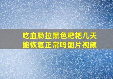 吃血肠拉黑色粑粑几天能恢复正常吗图片视频