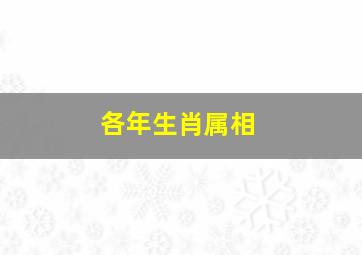 各年生肖属相