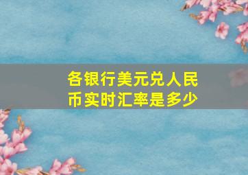 各银行美元兑人民币实时汇率是多少