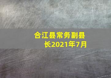 合江县常务副县长2021年7月