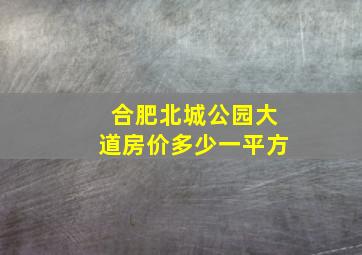 合肥北城公园大道房价多少一平方