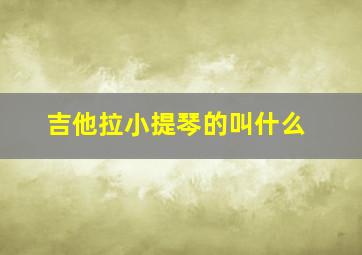 吉他拉小提琴的叫什么