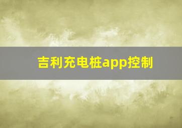 吉利充电桩app控制