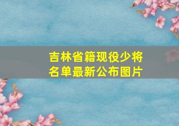 吉林省籍现役少将名单最新公布图片