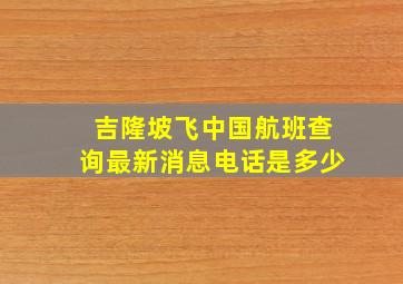 吉隆坡飞中国航班查询最新消息电话是多少