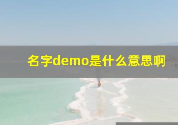 名字demo是什么意思啊