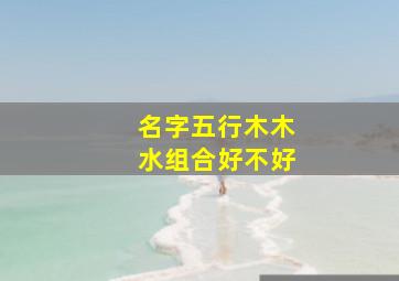 名字五行木木水组合好不好