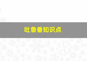 吐鲁番知识点