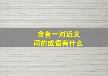 含有一对近义词的成语有什么