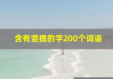 含有竖提的字200个词语