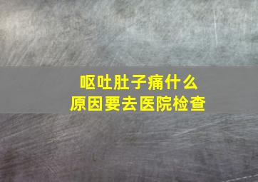 呕吐肚子痛什么原因要去医院检查