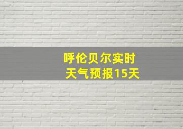 呼伦贝尔实时天气预报15天