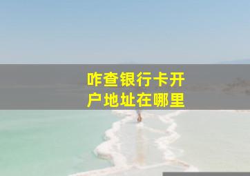 咋查银行卡开户地址在哪里