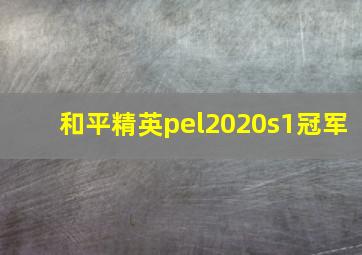 和平精英pel2020s1冠军