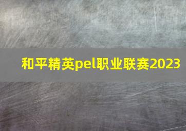 和平精英pel职业联赛2023