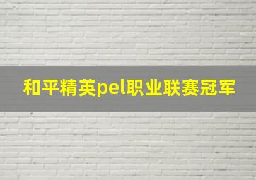 和平精英pel职业联赛冠军