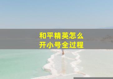 和平精英怎么开小号全过程