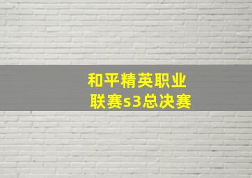 和平精英职业联赛s3总决赛