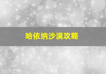 哈依纳沙漠攻略