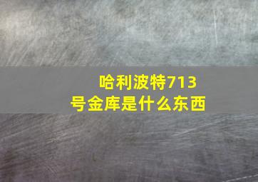 哈利波特713号金库是什么东西