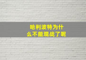 哈利波特为什么不能观战了呢