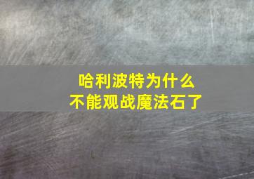 哈利波特为什么不能观战魔法石了