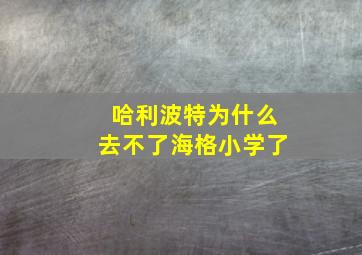 哈利波特为什么去不了海格小学了