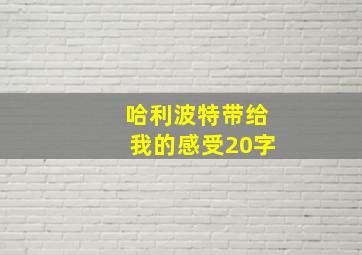 哈利波特带给我的感受20字