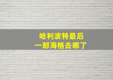 哈利波特最后一部海格去哪了