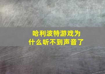 哈利波特游戏为什么听不到声音了