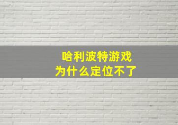 哈利波特游戏为什么定位不了