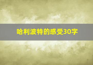 哈利波特的感受30字