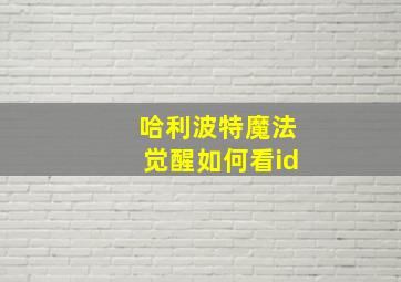 哈利波特魔法觉醒如何看id