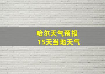 哈尔天气预报15天当地天气