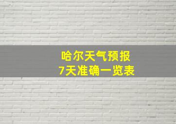 哈尔天气预报7天准确一览表